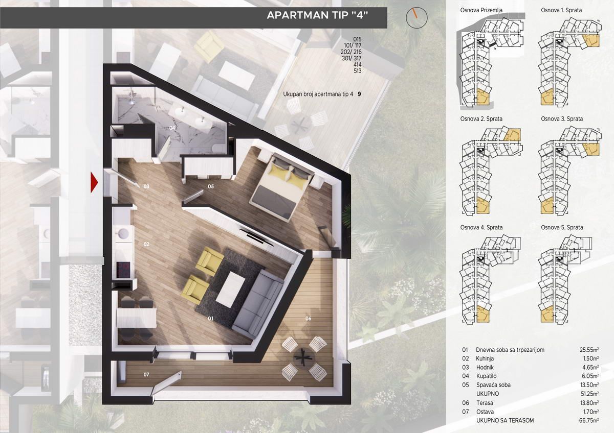 amforaproperty.com/Jednosoban stan 58m2 u novom stambenom kompleksu u Becicima.