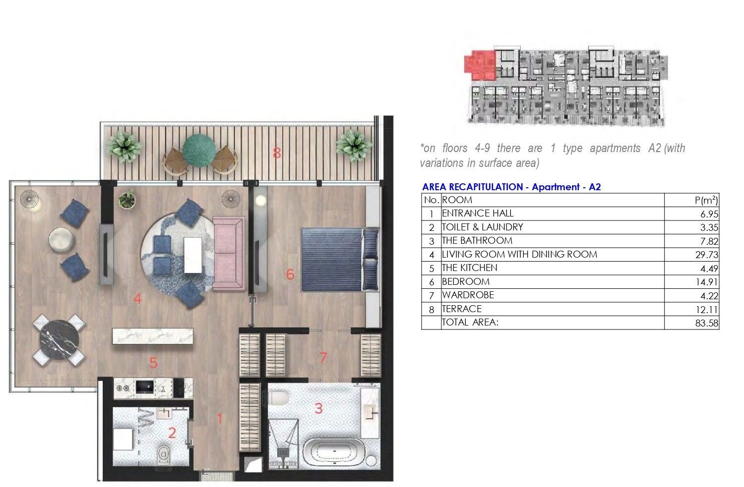 amforaproperty.com/Trosoban stan 172m2 sa pogledom na more i grad u novom Hotelsko apartmanskom kompleksu na prvoj liniji do mora u Budvi