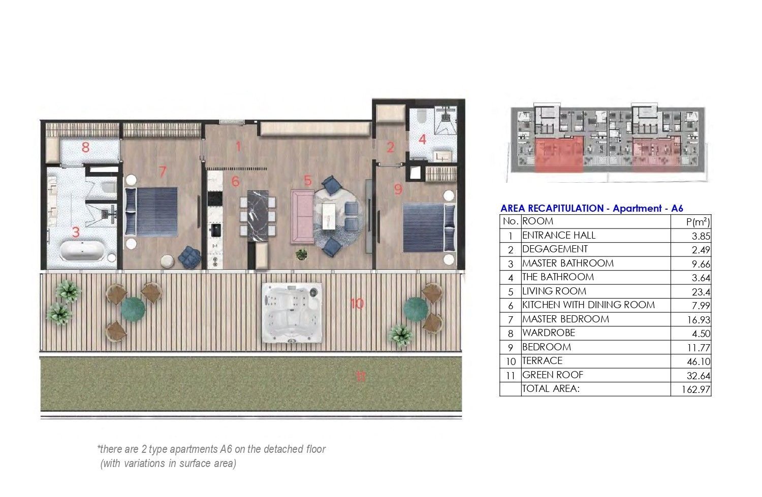 amforaproperty.com/Trosoban stan 172m2 sa pogledom na more i grad u novom Hotelsko apartmanskom kompleksu na prvoj liniji do mora u Budvi