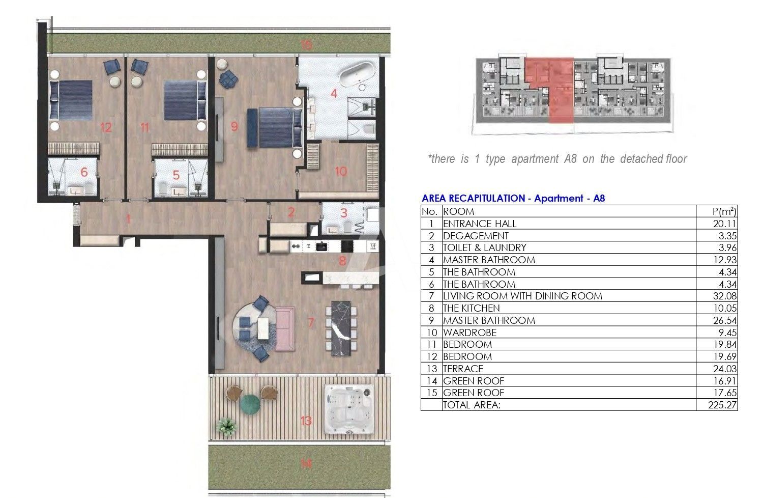 amforaproperty.com/Dvosoban stan 134m2 u novom Hotelsko apartmanskom kompleksu na prvoj liniji do mora u Budvi