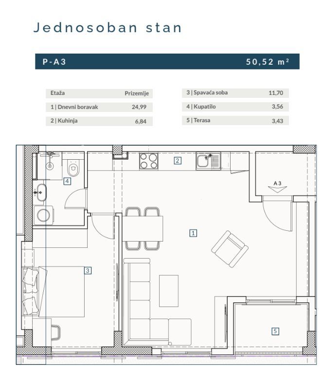 amforaproperty.com/Jednosoban stan 50.52m2 u novom stambeno poslovnoj zgradi-Budva,Adok