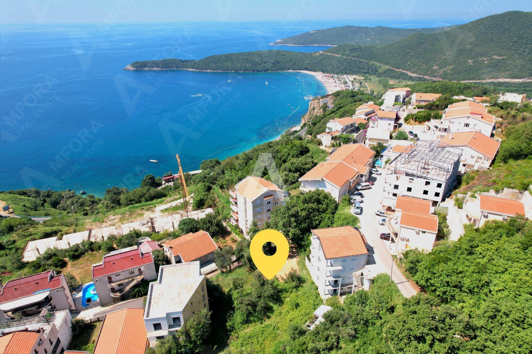 amforaproperty.com/Urbanizovan plac sa pogledom na more iznad Jaz-a, Prijevor-Budva  (Površina 523m2)