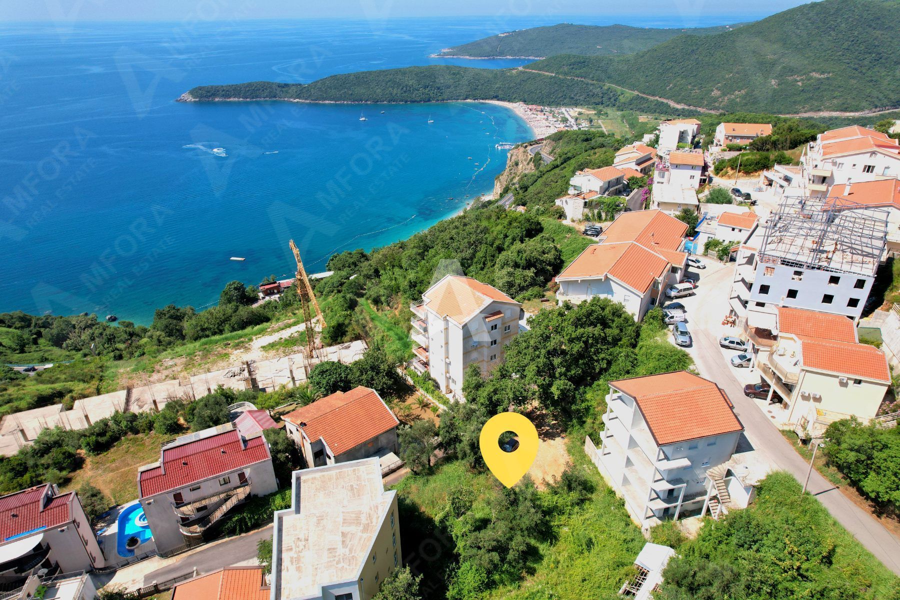 amforaproperty.com/Urbanizovan plac sa pogledom na more iznad Jaz-a, Prijevor-Budva  (Površina 523m2)