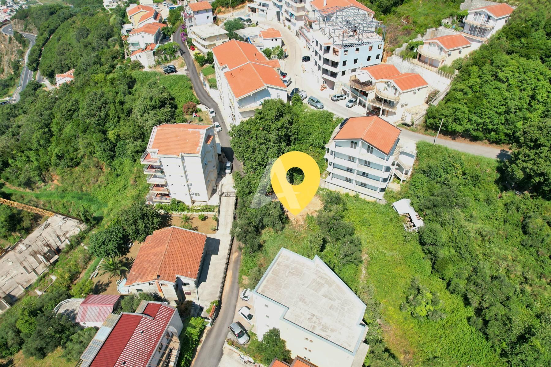 amforaproperty.com/Urbanizovan plac sa pogledom na more iznad Jaz-a, Prijevor-Budva  (Površina 523m2)