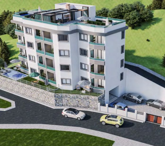 amforaproperty.com/Budva,Komosevina-Trosoban stan 100 m2 + 100m2 terase sa pogledom na more