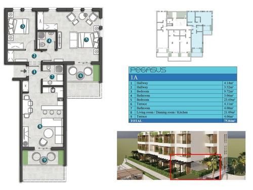 amforaproperty.com/Jednosoban stan 42m2+14m2 gratis terase u novom stambenom kompleksu sa bazenom-Kumbor,Herceg Novi