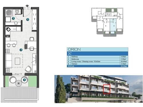 amforaproperty.com/Jednosoban stan 42m2+14m2 gratis terase u novom stambenom kompleksu sa bazenom-Kumbor,Herceg Novi