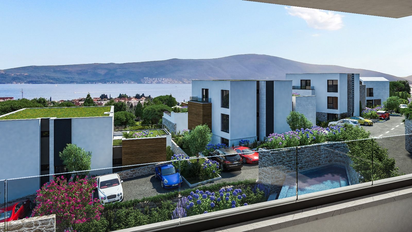 amforaproperty.com/Luksuzna vila 736m2 u novom kompleksu u Tivtu, Donja Lastva, sa pogledom na more, privatnim bazenom i podzemnom garažom!