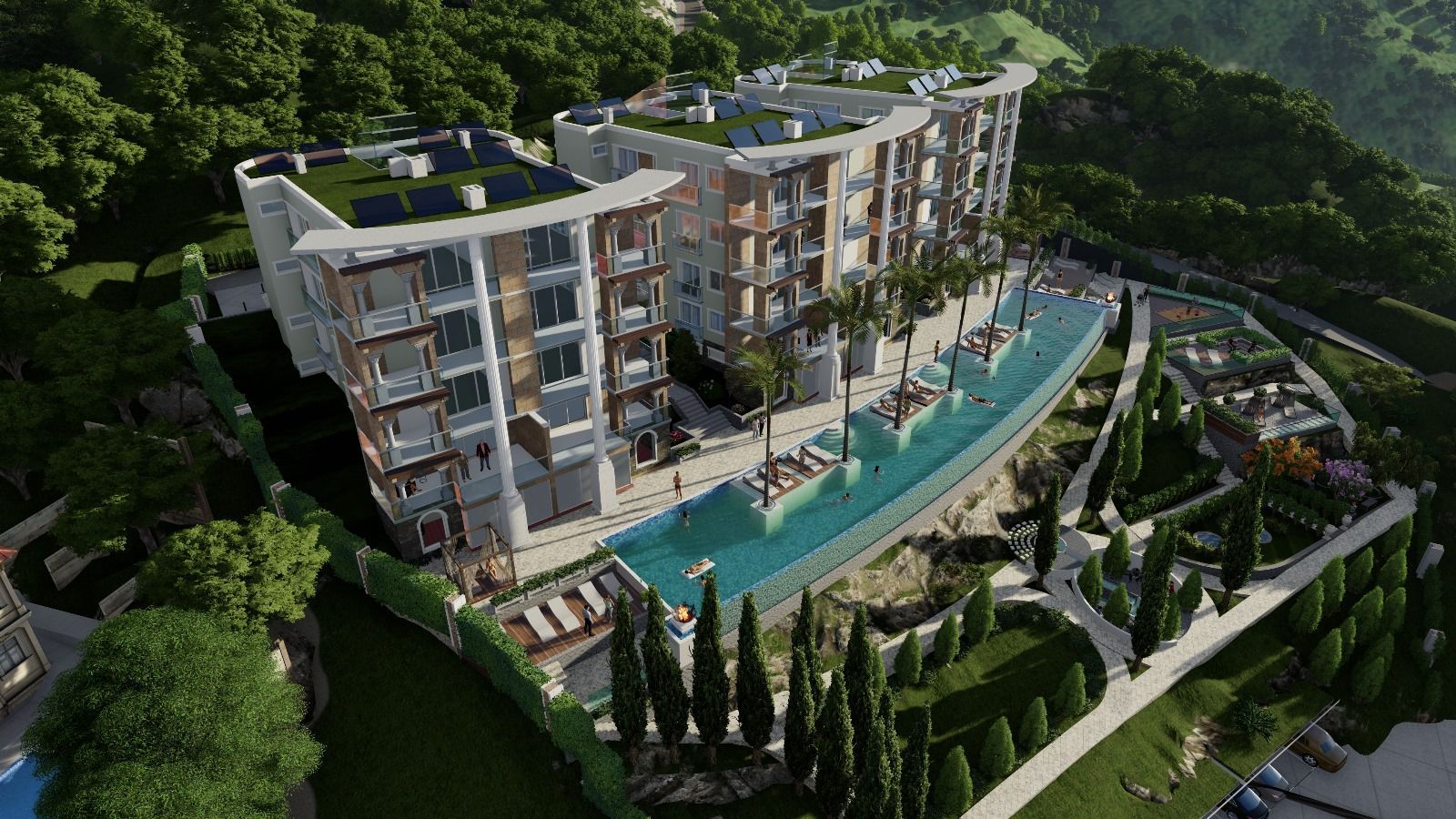 amforaproperty.com/Prodaja kompleksa u izgradnji sa bazenom i panoramskim pogledom u Markovićima, Budva - 3600m²