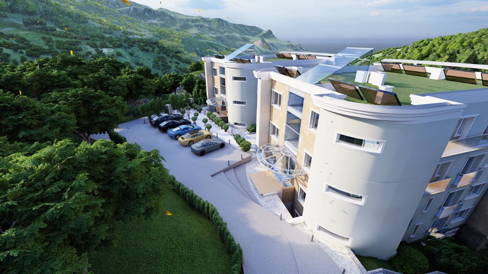 amforaproperty.com/Prodaja kompleksa u izgradnji sa bazenom i panoramskim pogledom u Markovićima, Budva - 3600m²