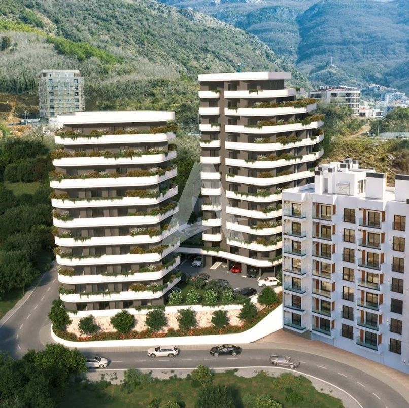 amforaproperty.com/Bečići, Budva - Luksuzan jednosoban stan sa pogledom na more i garažnim mestom u kompleksu 