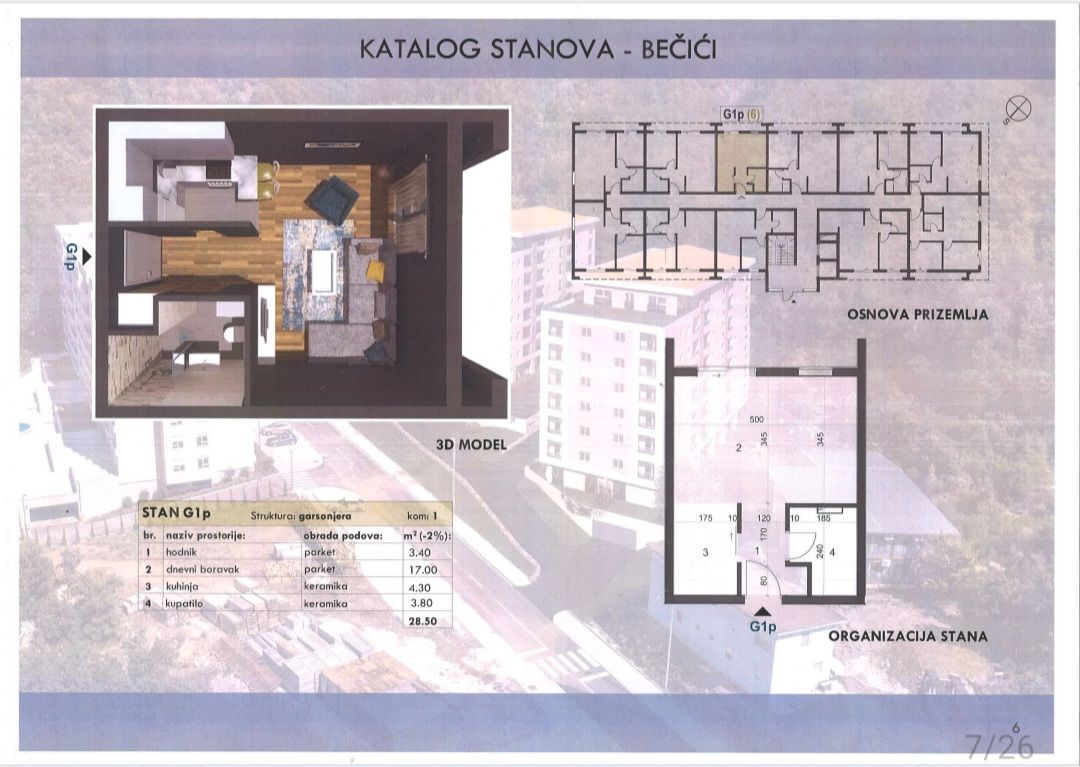 amforaproperty.com/Prodaja Studio Apartmana 29m² u Novoj Zgradi u Bečićima – Bez 3% Poreza!