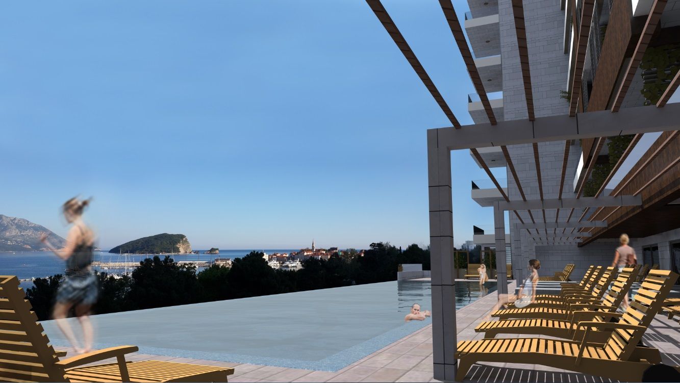 amforaproperty.com/Porto Budva – Nov jednosoban stan 60,25 m² + 11,92 m² terase, sa prelepim pogledom na more i Stari Grad