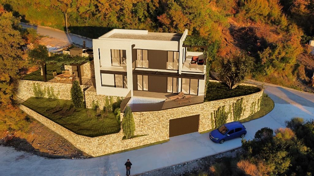 Prijevor,Budva-Vila u Izgradnji sa Pogledom na More i Bazenom – Odlicna Investicija! - Amfora Real Estate