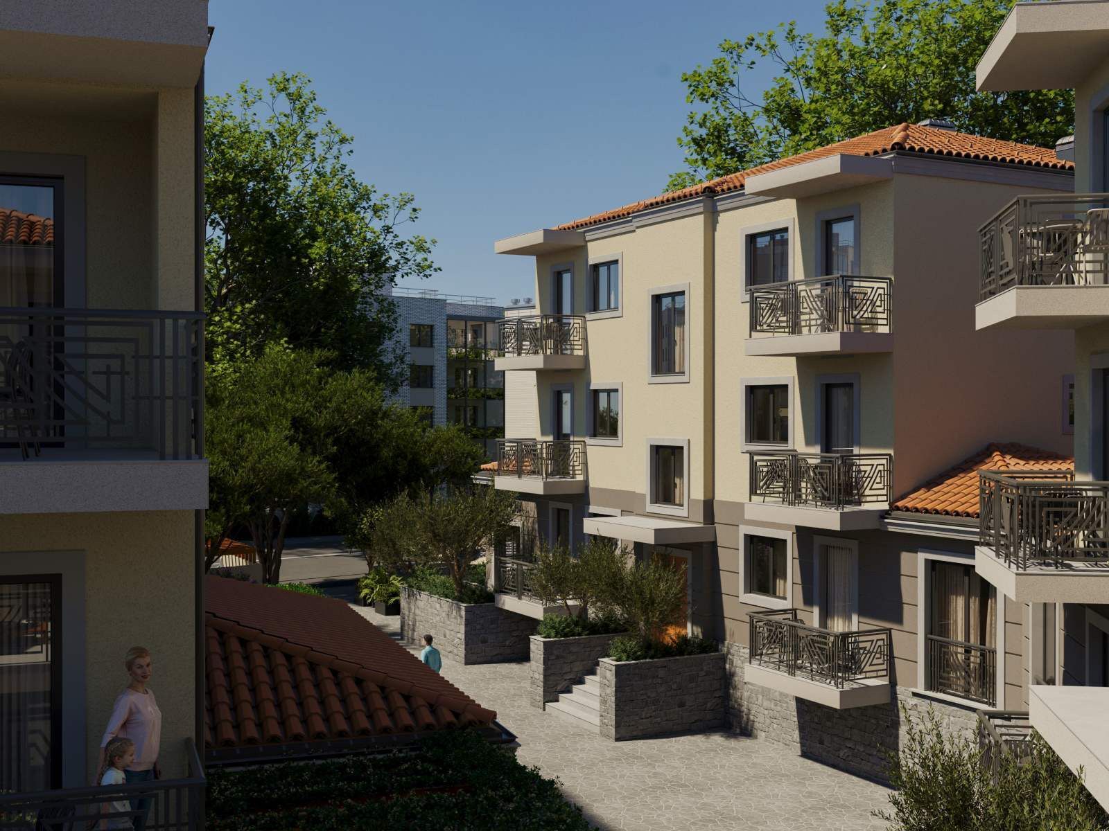 amforaproperty.com/Jednosoban Stan 43m² + 49m2 dvorista  u Novom Stambenom Kompleksu u Izgradnji - Lastva Grbaljska, Budva