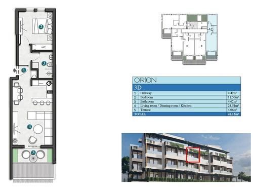 amforaproperty.com/Studio apartman 31.67m2+43m2 gratis terase u novom stambenom kompleksu sa bazenom-Kumbor,Herceg Novi