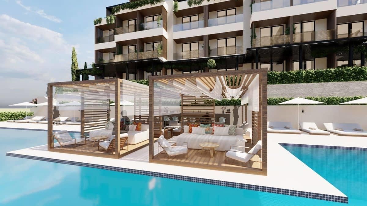 amforaproperty.com/Dvosoban apartman 60.52m2+65m2 gratis terase u novom stambenom kompleksu sa bazenom-Kumbor,Herceg Novi