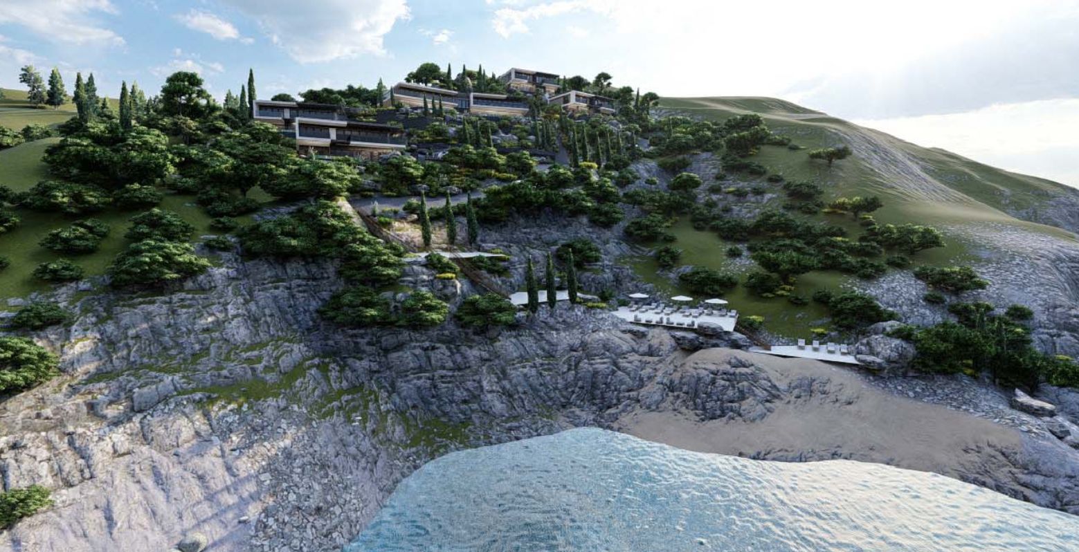 amforaproperty.com/Ekskluzivan plac 5000m2 sa projektom za vile i hotel na obali mora – Zagora, Kotor