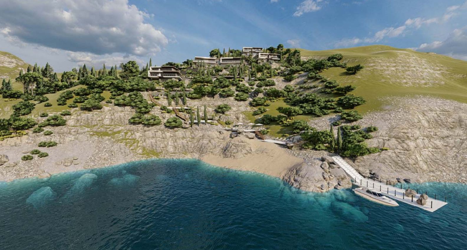 amforaproperty.com/Ekskluzivan plac 5000m2 sa projektom za vile i hotel na obali mora – Zagora, Kotor