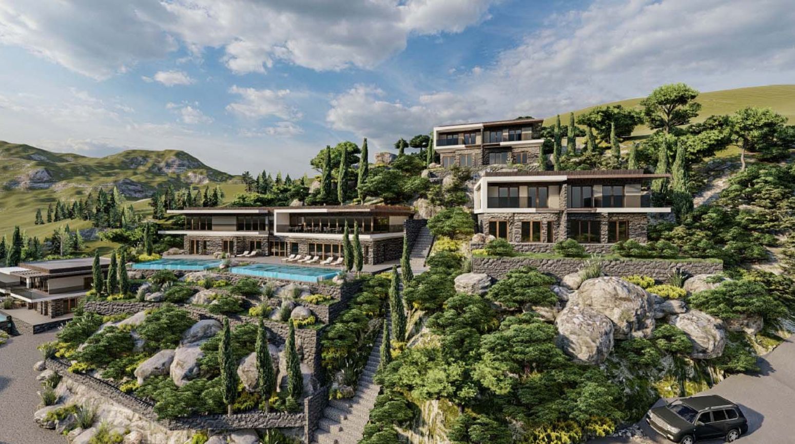 amforaproperty.com/Ekskluzivan plac 5000m2 sa projektom za vile i hotel na obali mora – Zagora, Kotor