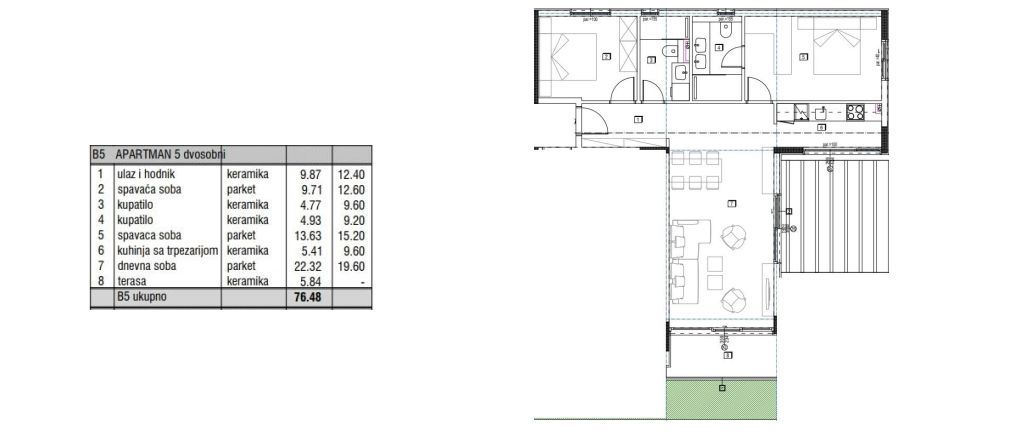 amforaproperty.com/Dvosoban stan 76.48m2 u novom stambenom kompleksu u izgradnji,Radanovici-Kotor