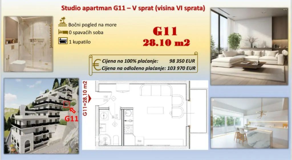 amforaproperty.com/Ekskluzivan stambeni kompleks u Budvi sa panoramskim pogledom na more