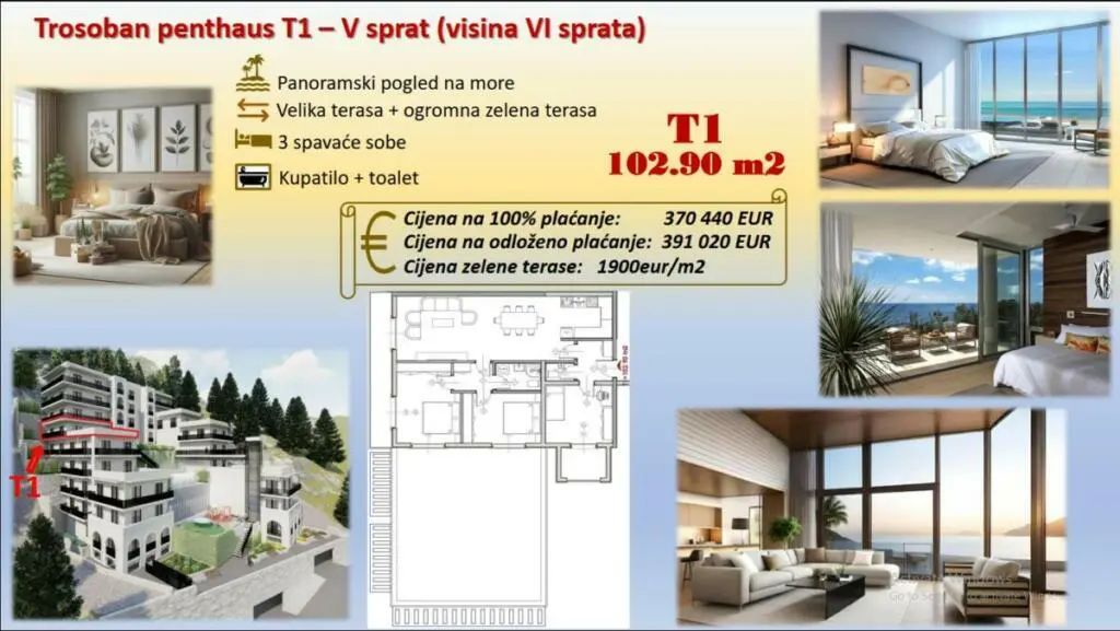 amforaproperty.com/Ekskluzivan stambeni kompleks u Budvi sa panoramskim pogledom na more