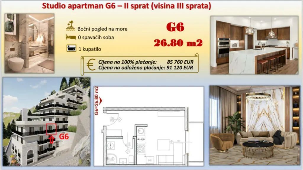 amforaproperty.com/Ekskluzivan stambeni kompleks u Budvi sa panoramskim pogledom na more