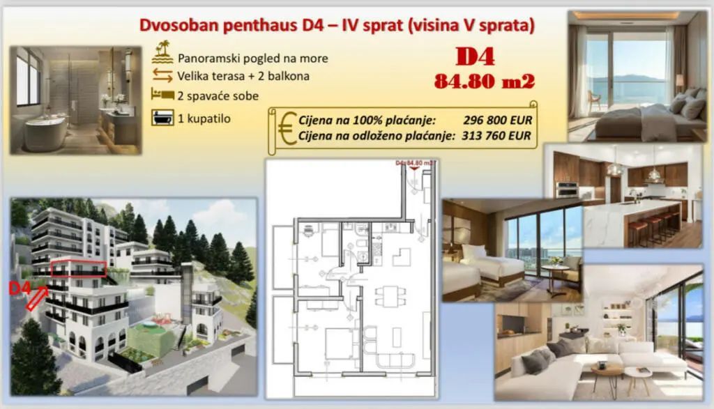 amforaproperty.com/Ekskluzivan stambeni kompleks u Budvi sa panoramskim pogledom na more