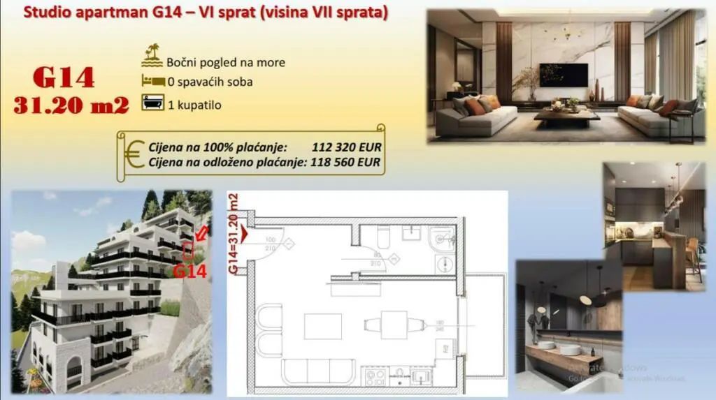 amforaproperty.com/Ekskluzivan stambeni kompleks u Budvi sa panoramskim pogledom na more