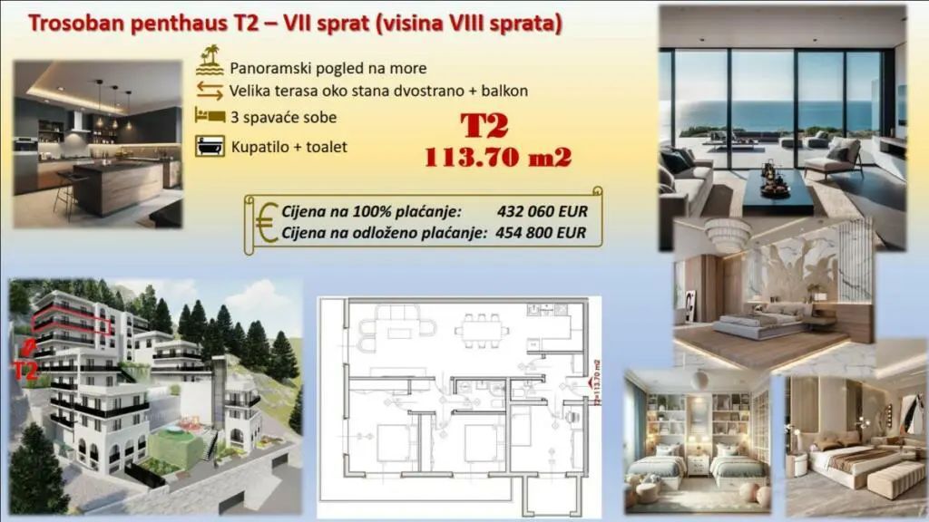 amforaproperty.com/Ekskluzivan stambeni kompleks u Budvi sa panoramskim pogledom na more