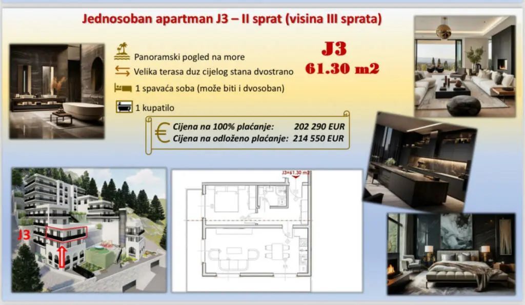 amforaproperty.com/Ekskluzivan stambeni kompleks u Budvi sa panoramskim pogledom na more