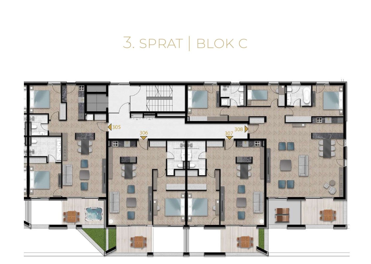 Trosoban penthouse sa krovnim bazenom u novom luksuznom stambenom kompleksu ,Tivat,Porto Montenegro - Amfora Real Estate