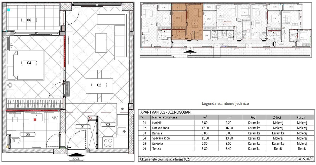 amforaproperty.com/Jednosoban stan 45.50m2 sa pogledom na more u novom kompleksu – Đuraševići, Tivat