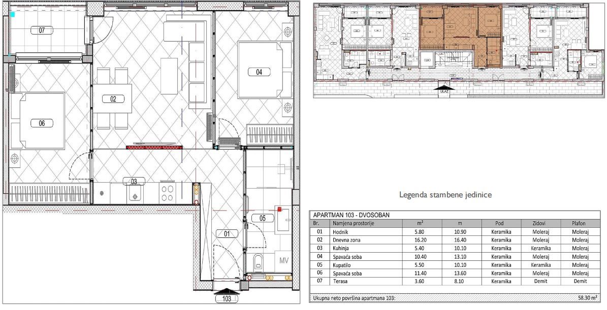 amforaproperty.com/Jednosoban stan 58.30m2 sa pogledom na more u novom kompleksu – Đuraševići, Tivat