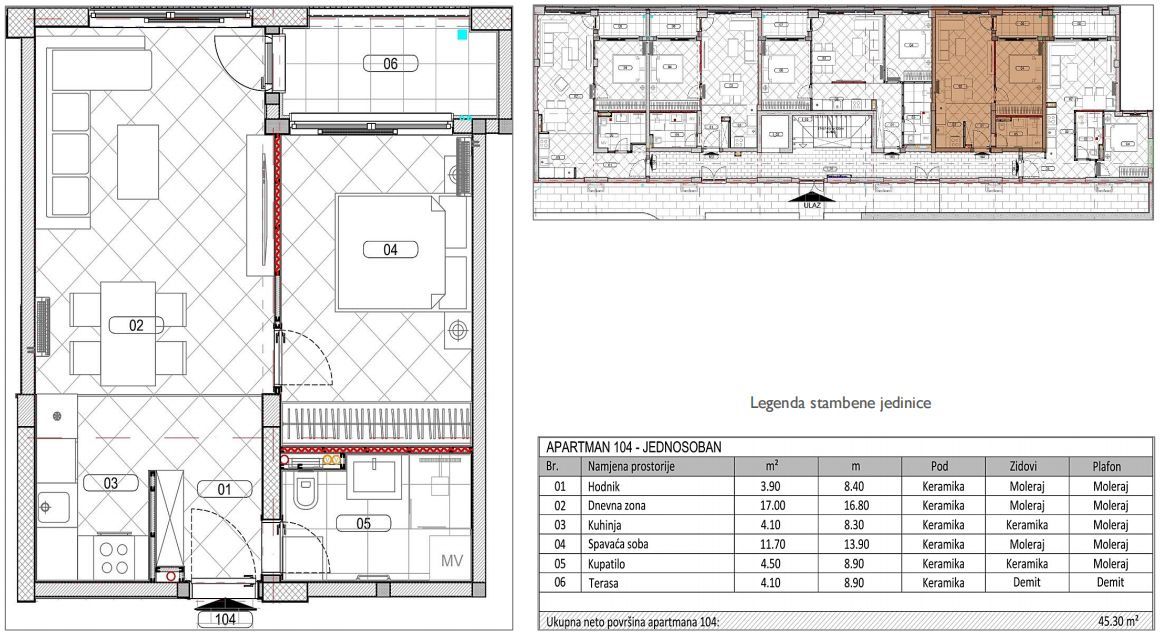 amforaproperty.com/Jednosoban stan 45.30m2 sa pogledom na more u novom kompleksu – Đuraševići, Tivat