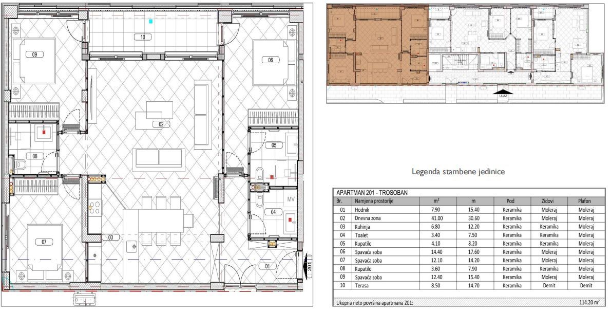 amforaproperty.com/Trosoban stan 114.20m2 sa pogledom na more u novom kompleksu – Đuraševići, Tivat