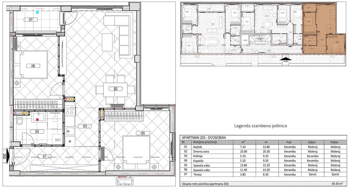 amforaproperty.com/Dvosoban stan 69.30m2 sa pogledom na more u novom kompleksu – Đuraševići, Tivat