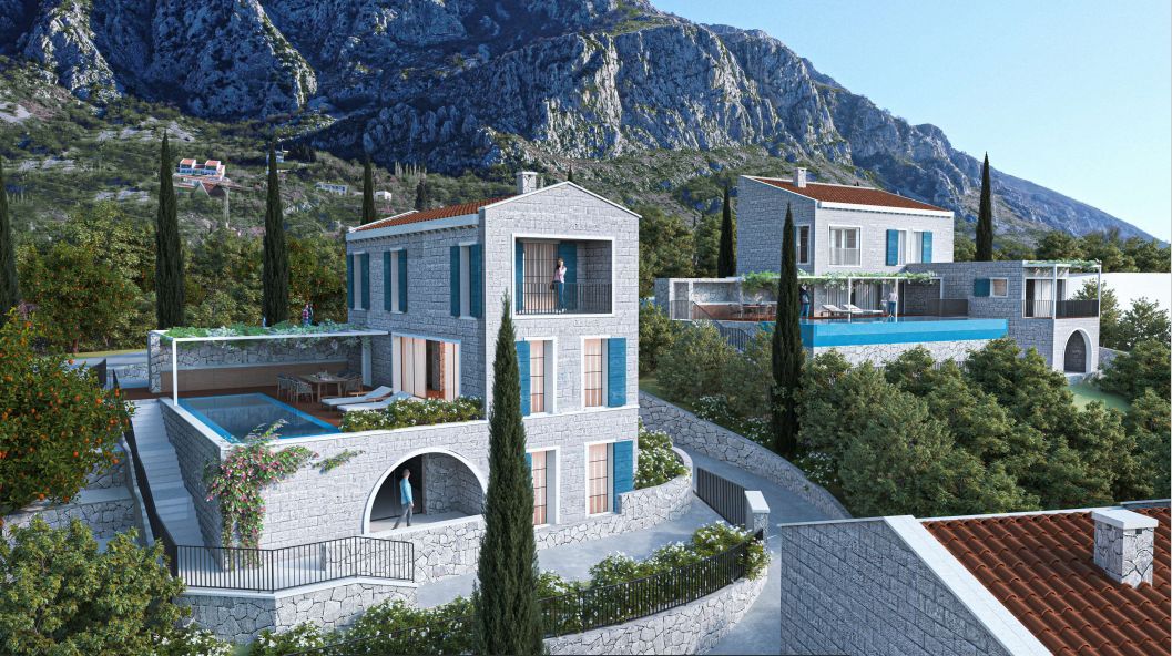 amforaproperty.com/Građevinski plac od 2682 m² za izgradnju 5 luksuznih vila sa pogledom na more, Blizikuće, Budva