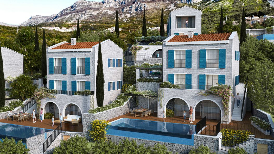 amforaproperty.com/Građevinski plac od 2682 m² za izgradnju 5 luksuznih vila sa pogledom na more, Blizikuće, Budva