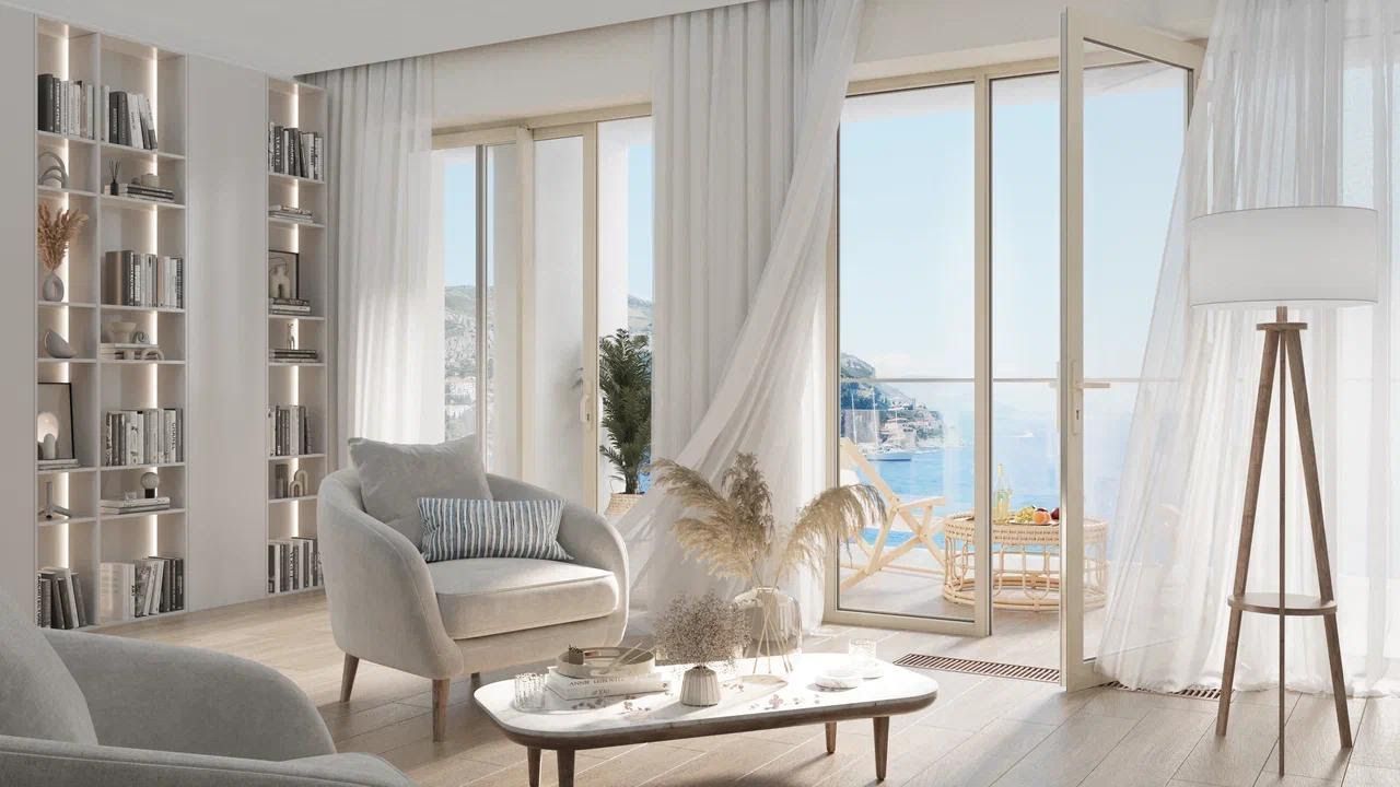 amforaproperty.com/Trosoban stan 85m2 u novom luksuznom stambenom kompleksu u izgradnji u Bečićima, bez poreza, 200 metara od plaže, sa pogledom na more