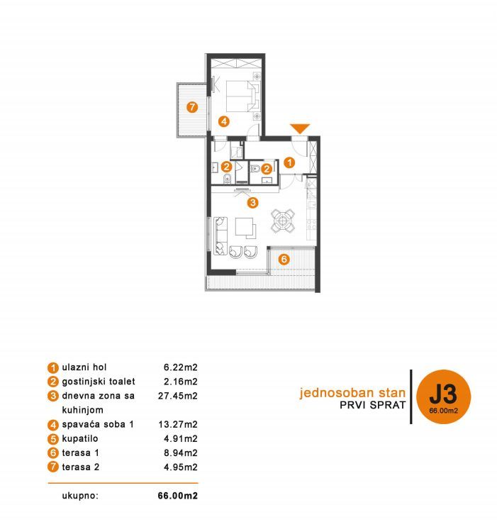 amforaproperty.com/Jednosoban Stan 66m² u novom stambenom kompleksu na prvoj liniji mora – Donja Lastva, Tivat