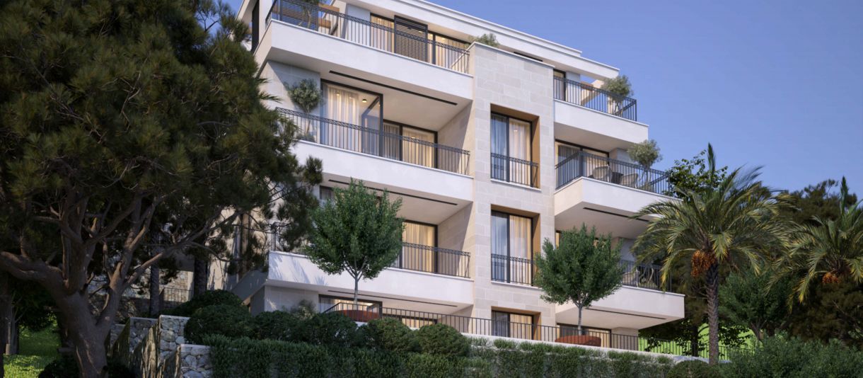 amforaproperty.com/Dvosoban penthouse 125m2 u novom stambenom kompleksu na prvoj liniji mora – Donja Lastva, Tivat