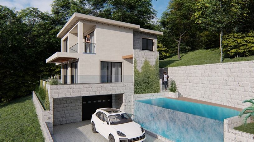 Luksuzna vila u izgradnji 290m² sa panoramskim pogledom na more – Blizikuće, Budva - Amfora Real Estate
