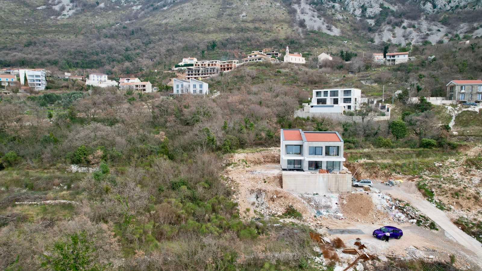 Luksuzna vila u izgradnji 290m² sa panoramskim pogledom na more – Blizikuće, Budva - Amfora Real Estate