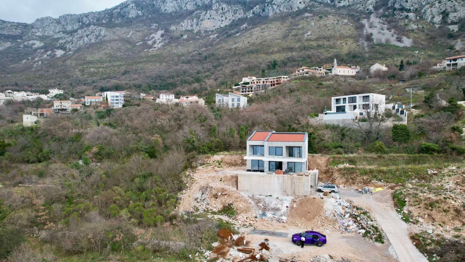 Luksuzna vila u izgradnji 290m² sa panoramskim pogledom na more – Blizikuće, Budva - Amfora Real Estate