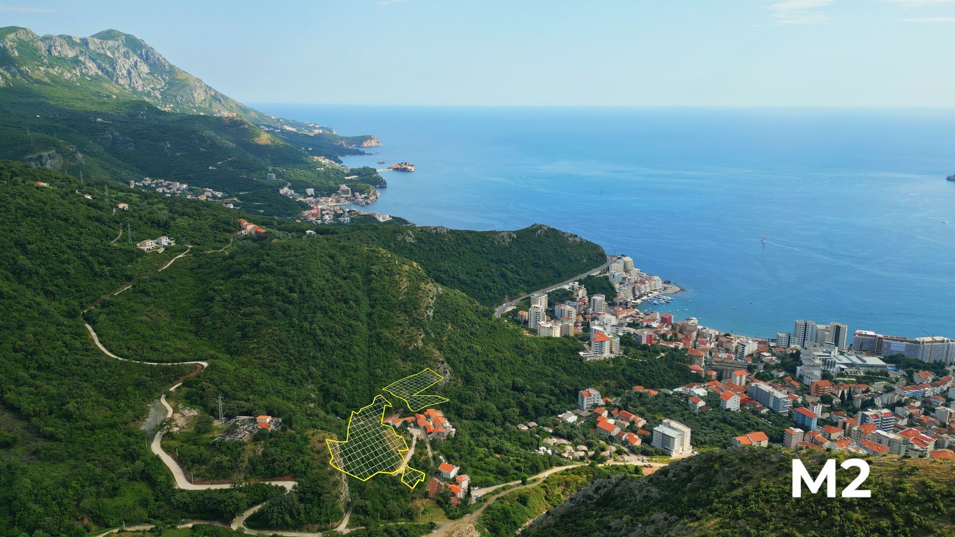 Urbanizovan plac sa pogledom na more 8.893m² za zajedničku gradnju (25%) – Becici - Amfora Real Estate