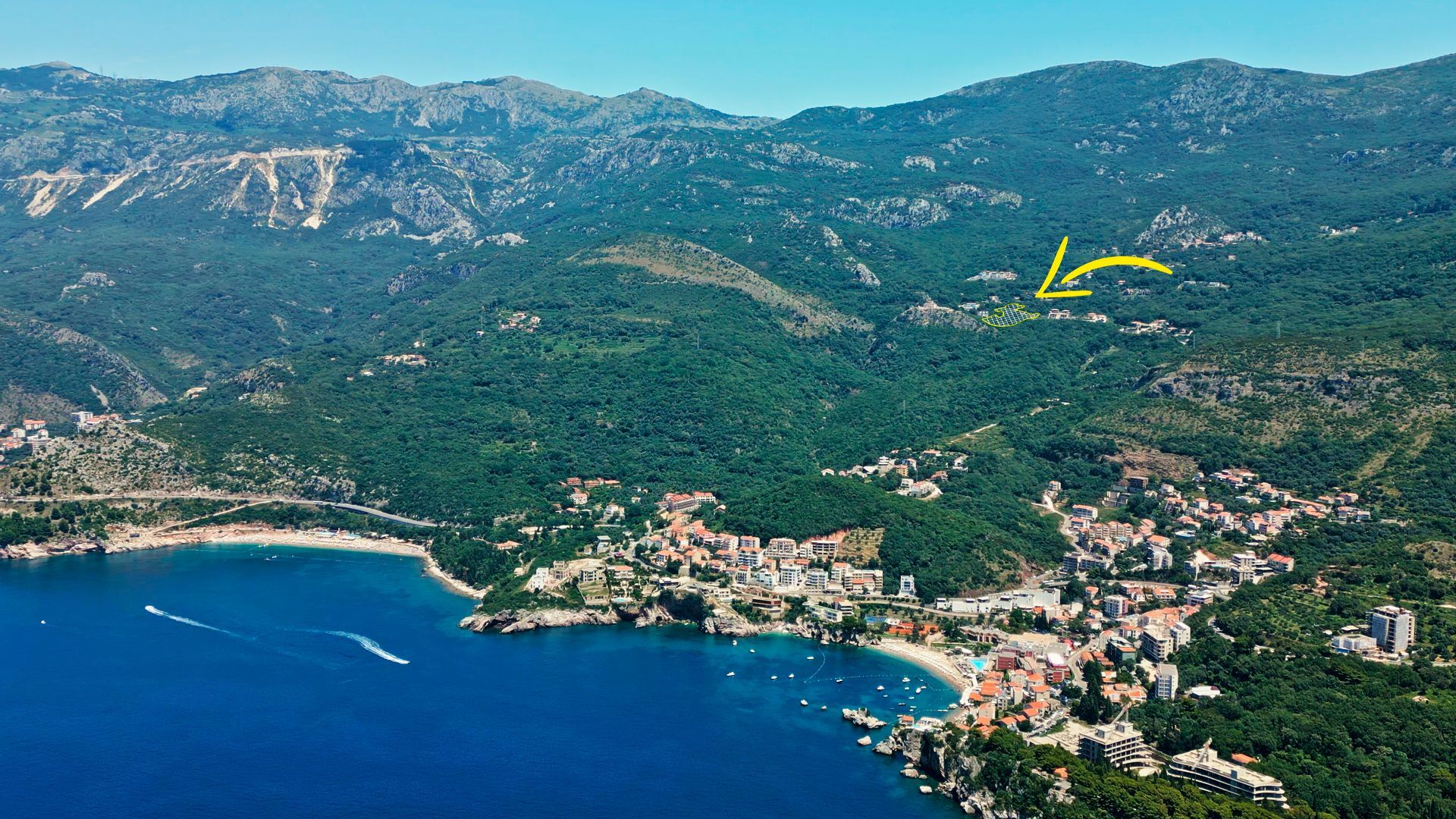 Urbanizovan plac 7.625m² sa pogledom na more za zajedničku gradnju (25%) –Kuljace,Budva - Amfora Real Estate