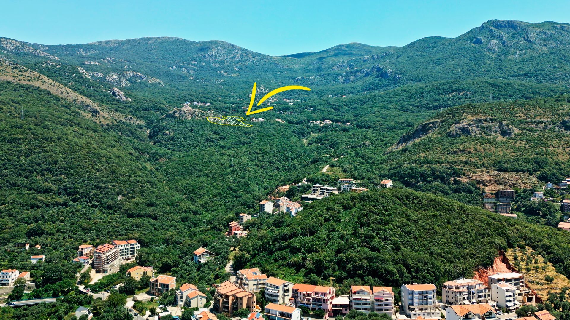 Urbanizovan plac 7.625m² sa pogledom na more za zajedničku gradnju (25%) –Kuljace,Budva - Amfora Real Estate