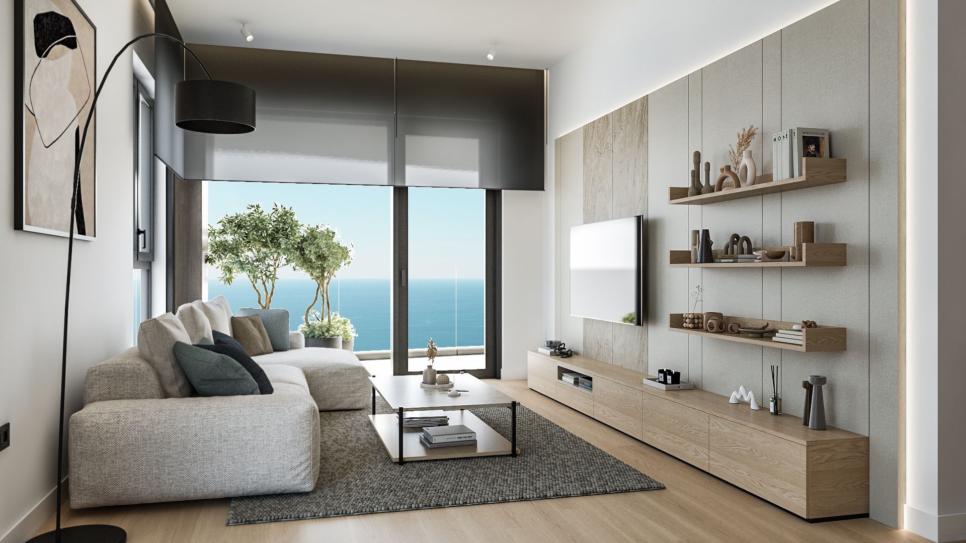 amforaproperty.com/Jednosoban opremljen stan 63.29m2 + 19.52m2 dvorista u luksuznom stambenom kompleksu sa panoramskim pogledom na more, spa centrom i vrhunskim sadržajima u Reževićima, Budva